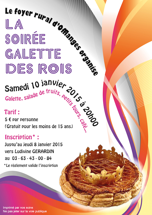 affiche galette des rois 2015